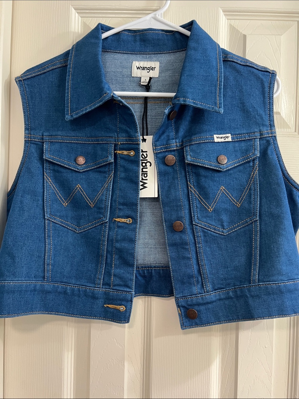 Wrangler blue Jean crop vest